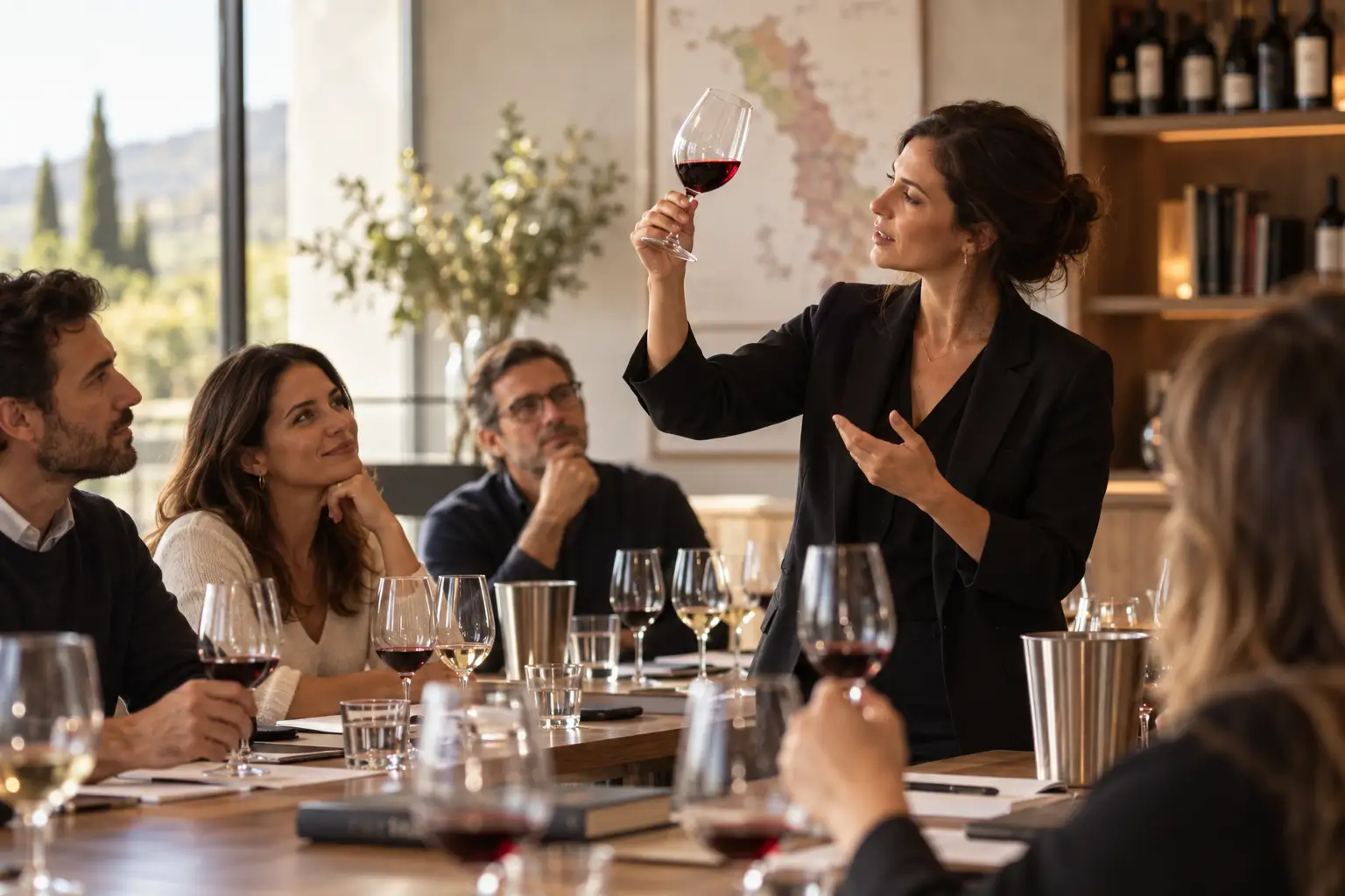 Degustação orientada com análise visual do vinho